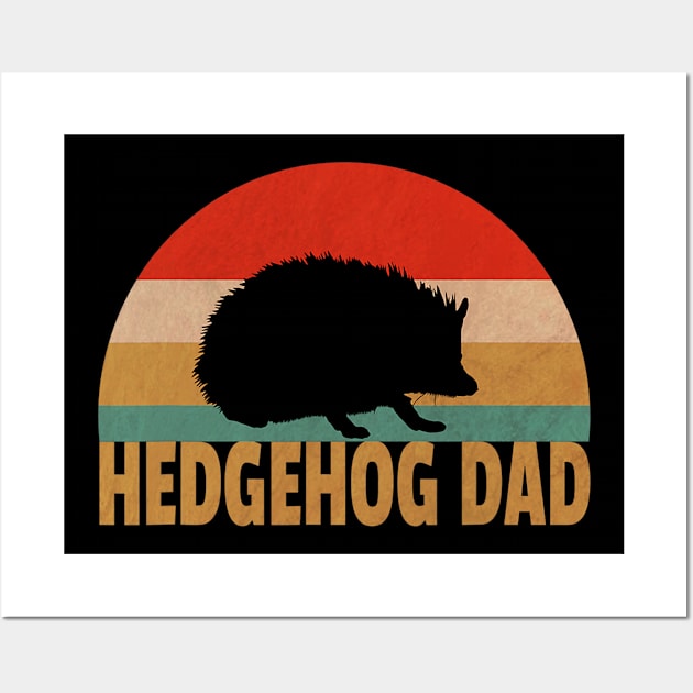 Hedgehog Dad Vintage Wall Art by eldridgejacqueline